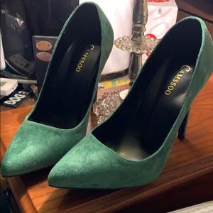 New Green Suede 4” women’s heels